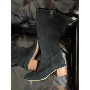 UGG Women’s Black Suede Mid-Calf Boots‎ – Size 10 – Block Heel Zip Style 1104632